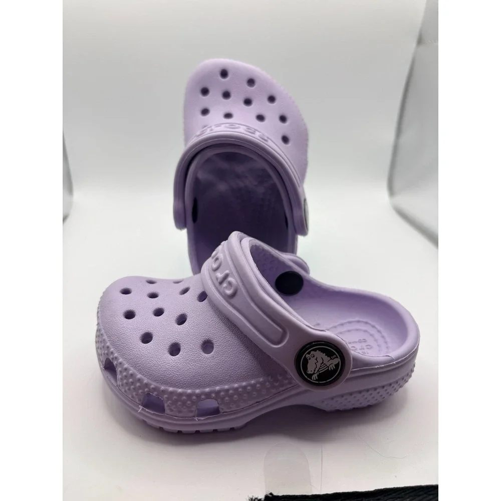 Gently Loved Girls Crocs Mules - Purple Sz 5